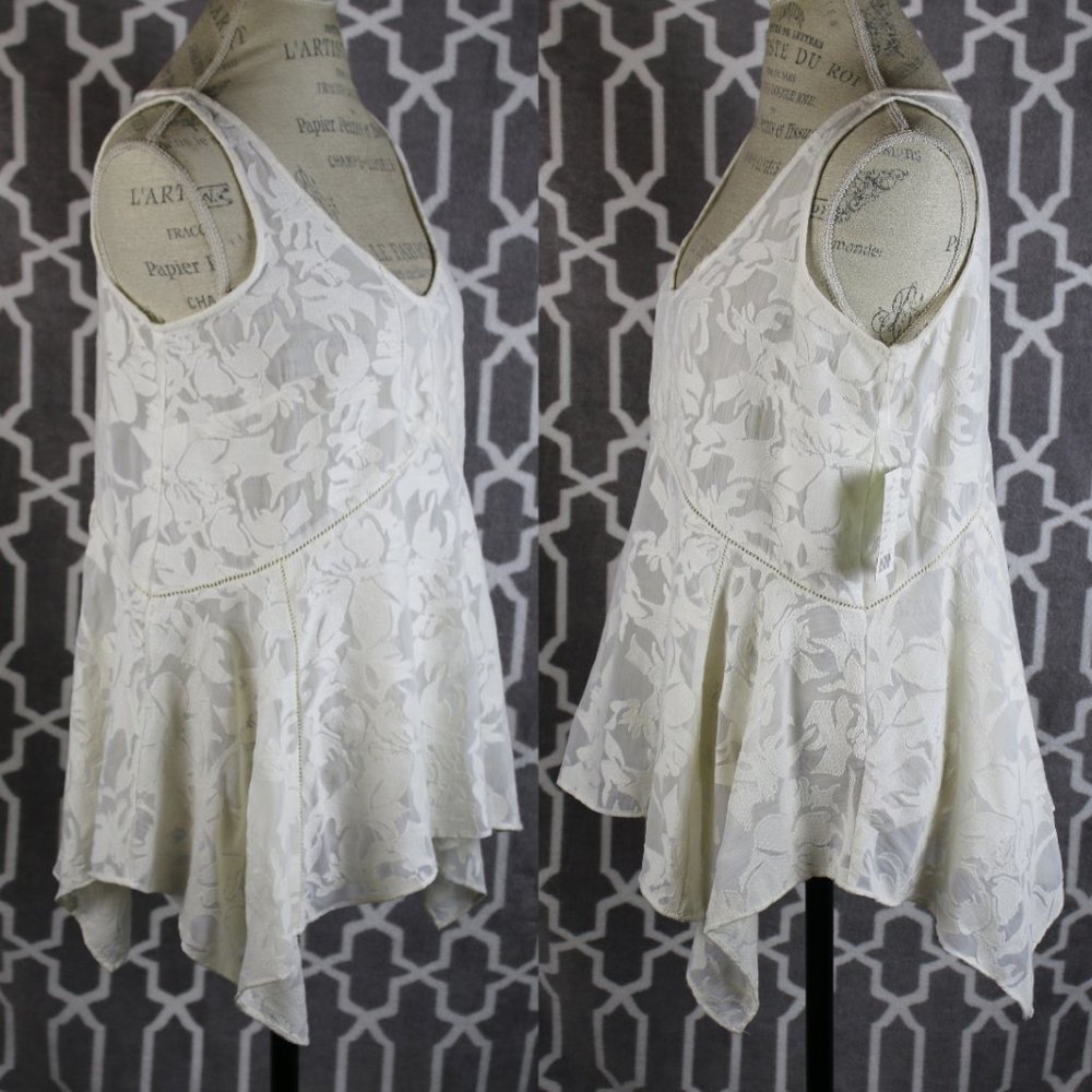 Anthro Vanessa Virginia lace ivory boho top S - Picture 5 of 12